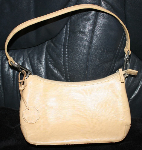 Beige leather small bag - leather,