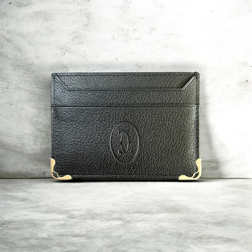 Cartier black leather card - cartier,